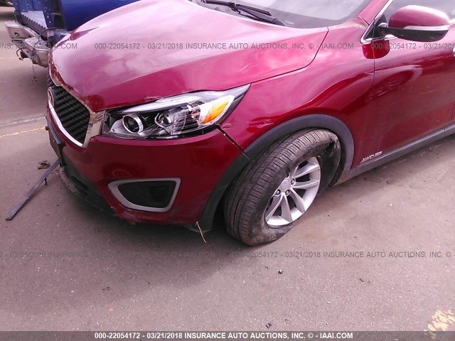 5XYPGDA51GG132345 - 2016 KIA SORENTO LX/L RED photo 6