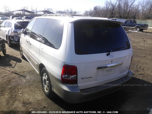 KNDUP131636488296 - 2003 KIA SEDONA EX/LX WHITE photo 3