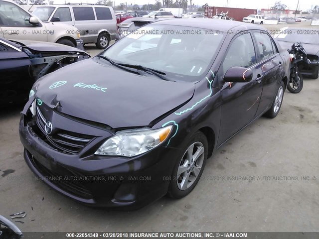 2T1BU4EE1DC079280 - 2013 TOYOTA COROLLA S/LE PURPLE photo 2