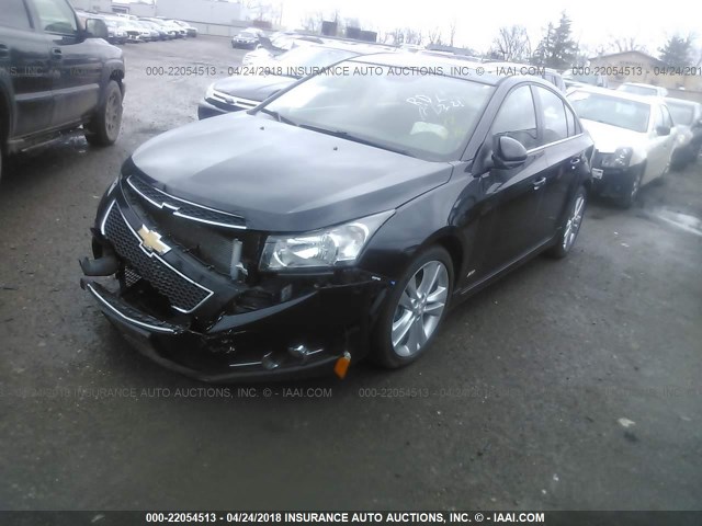 1G1PG5SBXE7300786 - 2014 CHEVROLET CRUZE LTZ BLACK photo 2