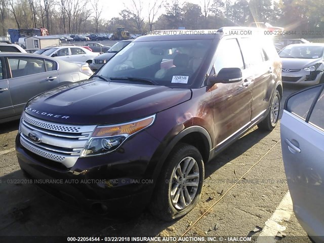 1FM5K8D8XFGC53000 - 2015 FORD EXPLORER XLT BROWN photo 2