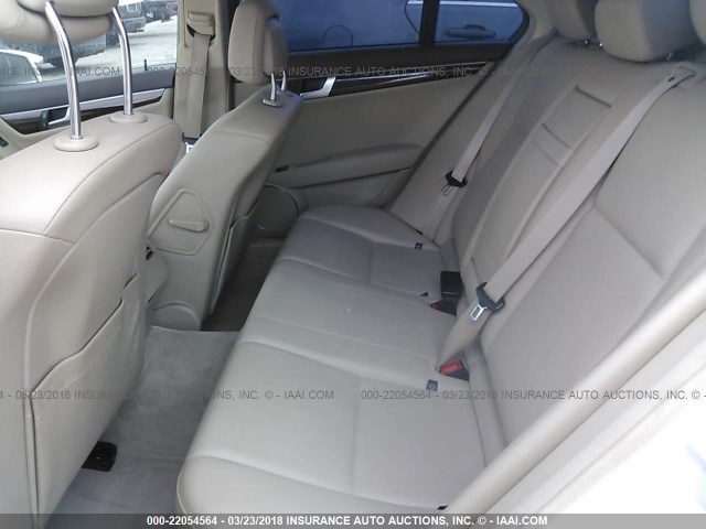 WDDGF4HB2DA849546 - 2013 MERCEDES-BENZ C 250 WHITE photo 8