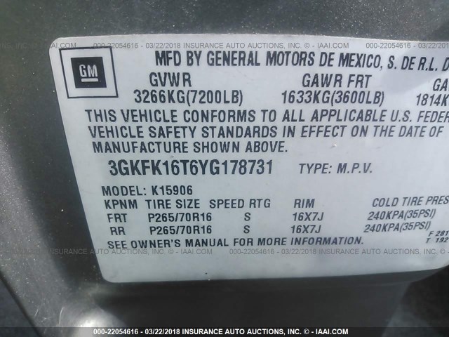 3GKFK16T6YG178731 - 2000 GMC YUKON XL K1500 SILVER photo 9