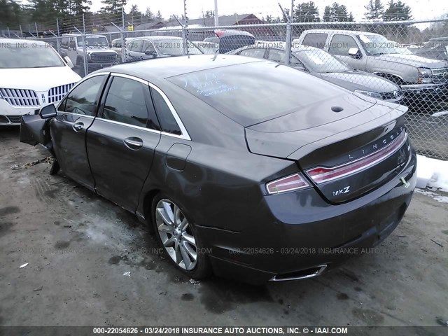 3LN6L2LU0FR624283 - 2015 LINCOLN MKZ HYBRID GRAY photo 3