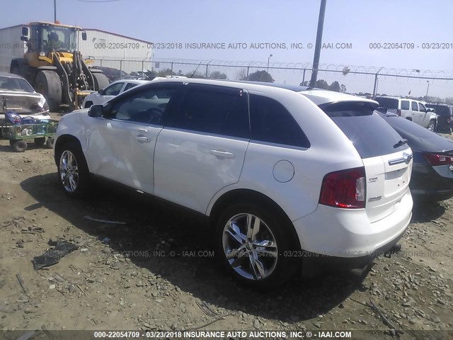 2FMDK3KC6DBA02422 - 2013 FORD EDGE LIMITED WHITE photo 3