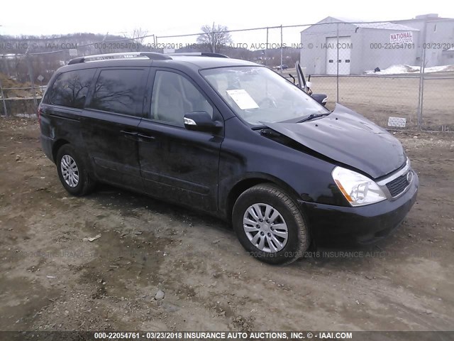 KNDMG4C76C6456471 - 2012 KIA SEDONA LX BLACK photo 1