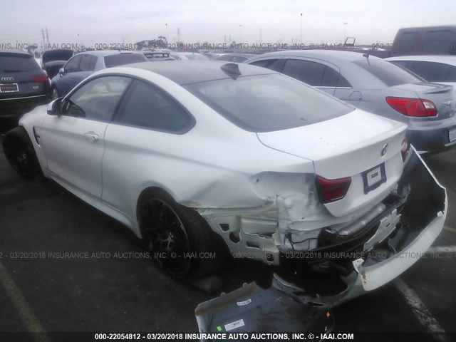 WBS4Y9C56JAA85407 - 2018 BMW M4 WHITE photo 3