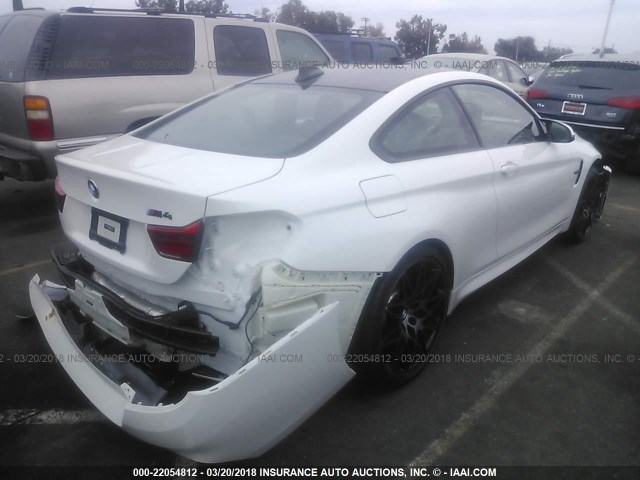 WBS4Y9C56JAA85407 - 2018 BMW M4 WHITE photo 4