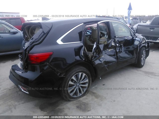 5FRYD3H46EB012029 - 2014 ACURA MDX TECHNOLOGY BLACK photo 4