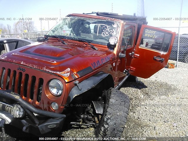 1C4BJWFG2EL167303 - 2014 JEEP WRANGLER UNLIMITE RUBICON ORANGE photo 6