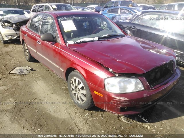 KNAGD128725170385 - 2002 KIA OPTIMA MAGENTIS/LX/SE RED photo 1