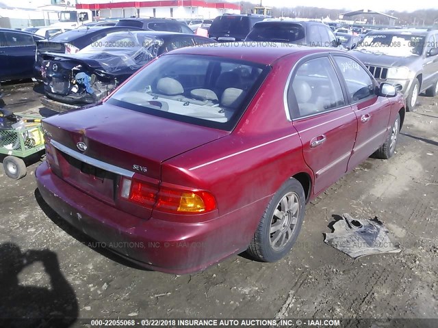 KNAGD128725170385 - 2002 KIA OPTIMA MAGENTIS/LX/SE RED photo 4