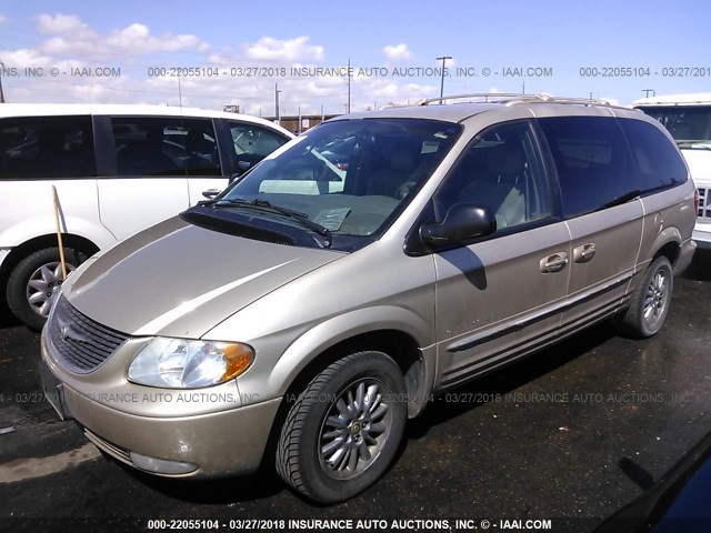 2C8GT64L61R138337 - 2001 CHRYSLER TOWN & COUNTRY LIMITED GOLD photo 2
