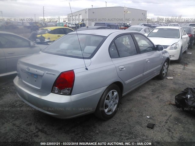 KMHDN46D24U759229 - 2004 HYUNDAI ELANTRA GLS/GT SILVER photo 4