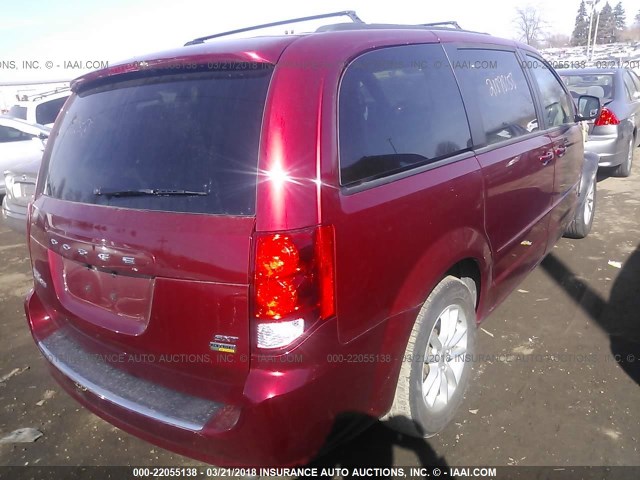 2C4RDGCG5FR603957 - 2015 DODGE GRAND CARAVAN SXT RED photo 4