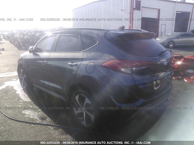 KM8J33A22HU588206 - 2017 HYUNDAI TUCSON LIMITED/SPORT AND ECO/SE GRAY photo 3