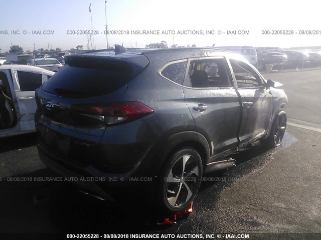 KM8J33A22HU588206 - 2017 HYUNDAI TUCSON LIMITED/SPORT AND ECO/SE GRAY photo 4