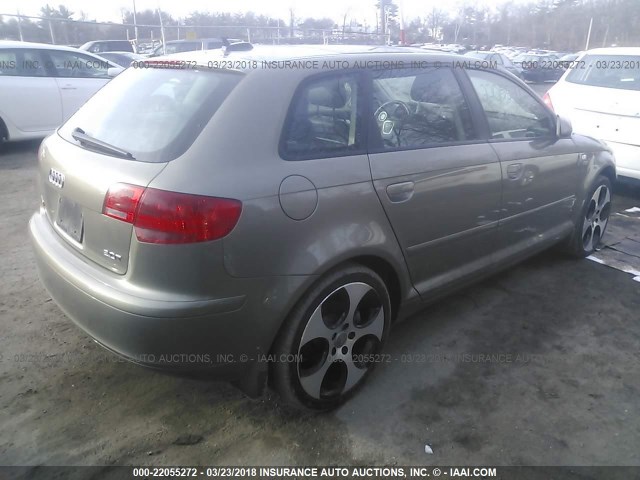 WAUNF78P56A091264 - 2006 AUDI A3 2.0 PREMIUM TAN photo 4