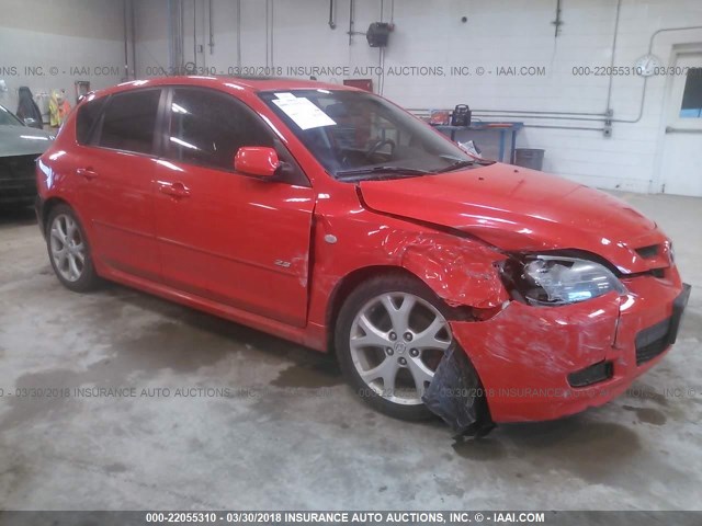 JM1BK344X81782377 - 2008 MAZDA 3 HATCHBACK RED photo 1