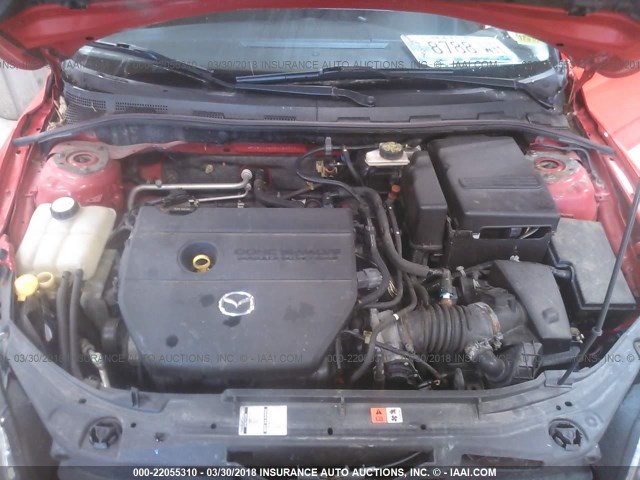 JM1BK344X81782377 - 2008 MAZDA 3 HATCHBACK RED photo 10