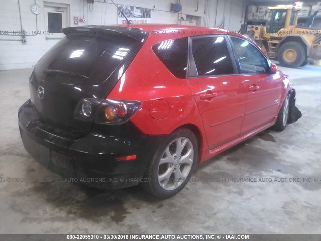 JM1BK344X81782377 - 2008 MAZDA 3 HATCHBACK RED photo 4