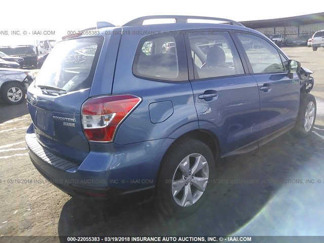 JF2SJABC1GH468920 - 2016 SUBARU FORESTER 2.5I BLUE photo 4