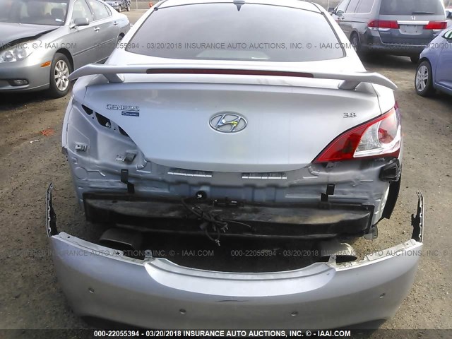 KMHHU6KH8BU061200 - 2011 HYUNDAI GENESIS COUPE 3.8L SILVER photo 6