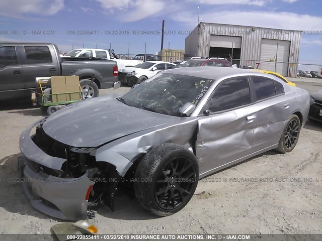 2C3CDXHG2GH346783 - 2016 DODGE CHARGER SXT GRAY photo 2