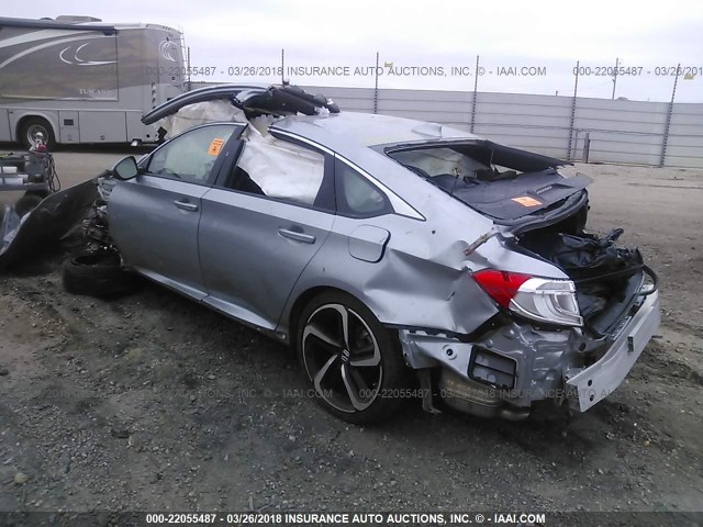 1HGCV1F34JA055277 - 2018 HONDA ACCORD SPORT SILVER photo 3