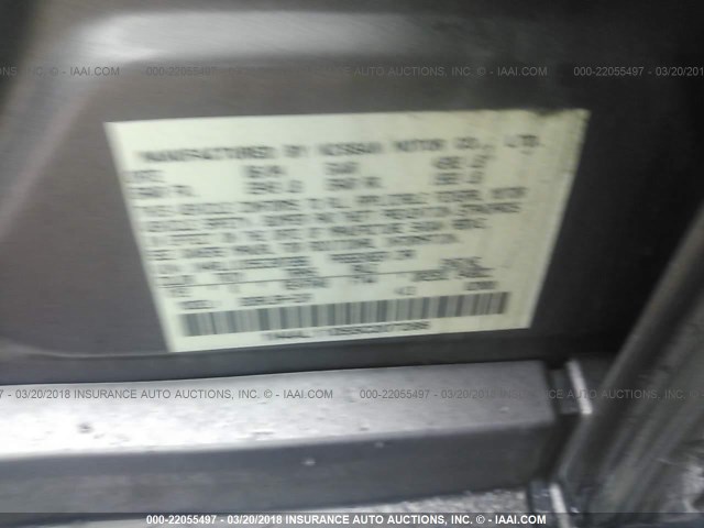 1N4AL11D55C207286 - 2005 NISSAN ALTIMA S/SL GOLD photo 9