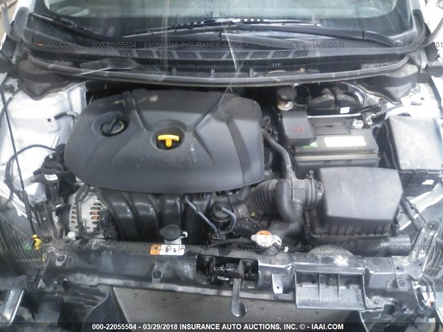 KNAFK4A63F5437269 - 2015 KIA FORTE LX SILVER photo 10