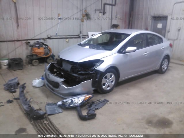 KNAFK4A63F5437269 - 2015 KIA FORTE LX SILVER photo 2