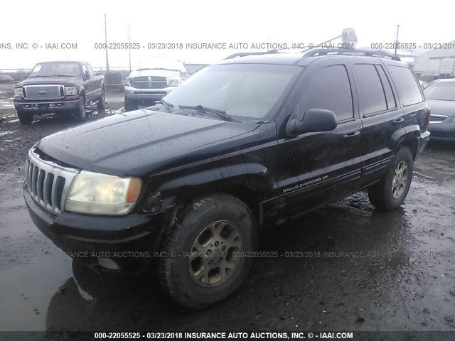 1J4GW68N6XC679596 - 1999 JEEP GRAND CHEROKEE LIMITED BLACK photo 2