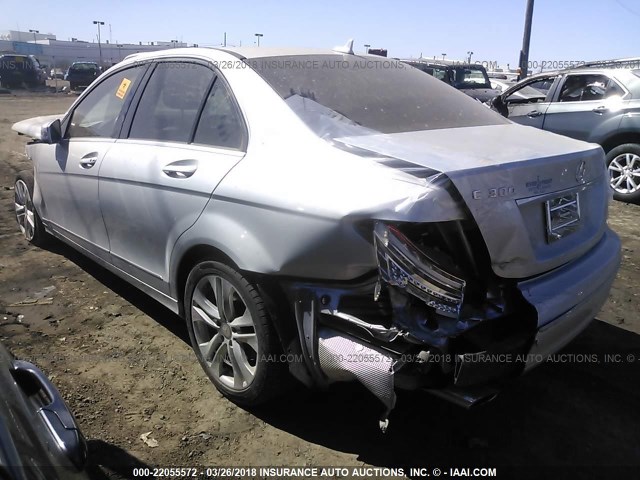 WDDGF8AB4DR281433 - 2013 MERCEDES-BENZ C 300 4MATIC SILVER photo 3