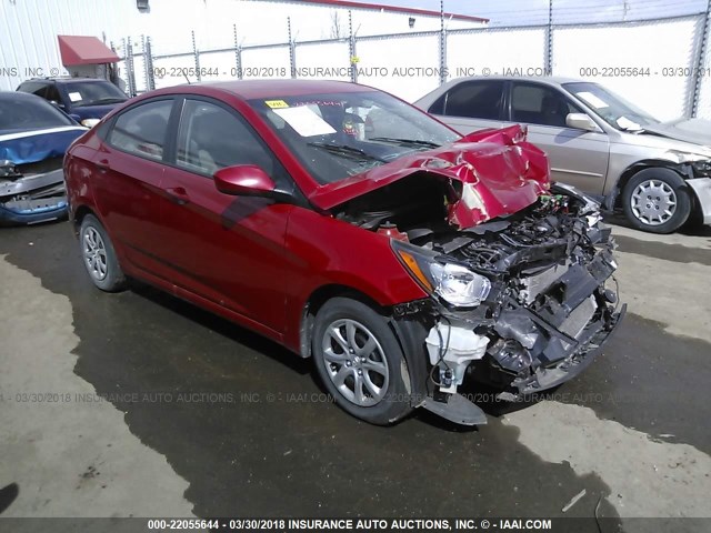 KMHCT4AE5EU674176 - 2014 HYUNDAI ACCENT GLS/GS RED photo 1