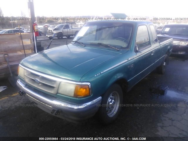 1FTCR14A4TPB02960 - 1996 FORD RANGER SUPER CAB GREEN photo 2