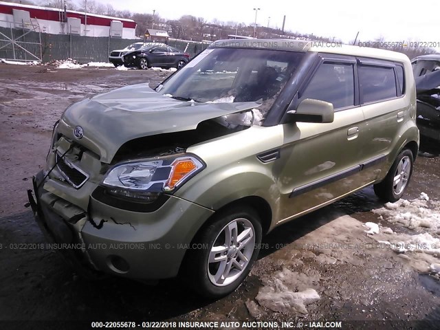 KNDJT2A2XA7115124 - 2010 KIA SOUL +/!/SPORT GREEN photo 2