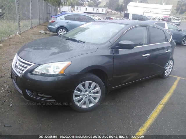 3N1AB7AP8DL770347 - 2013 NISSAN SENTRA S/SV/SR/SL GRAY photo 2