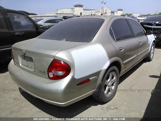 JN1CA31D81T622247 - 2001 NISSAN MAXIMA GXE/SE/GLE/20TH ANNIV BEIGE photo 4