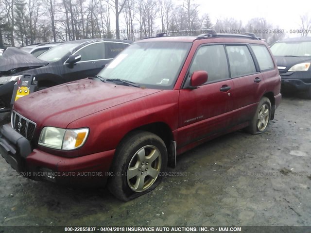 JF1SF65632H752230 - 2002 SUBARU FORESTER S RED photo 2