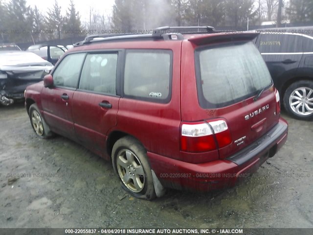 JF1SF65632H752230 - 2002 SUBARU FORESTER S RED photo 3