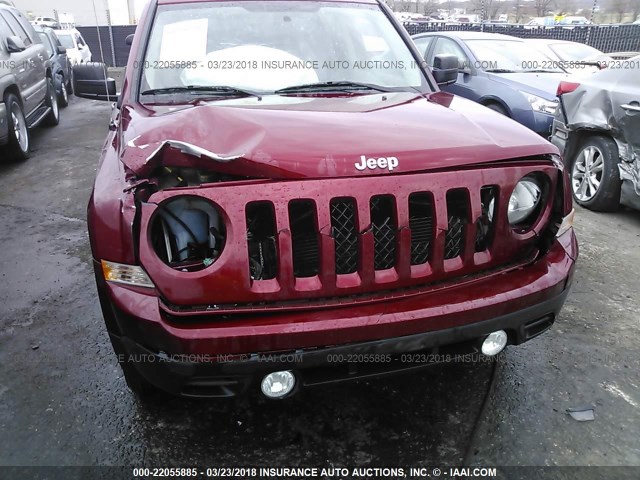 1C4NJRFB9GD714793 - 2016 JEEP PATRIOT LATITUDE RED photo 6