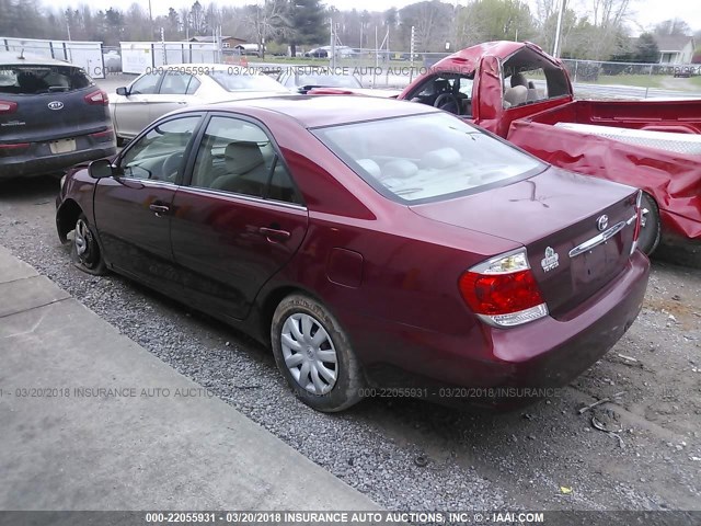 4T1BE32K85U417503 - 2005 TOYOTA CAMRY LE/XLE/SE BURGUNDY photo 3