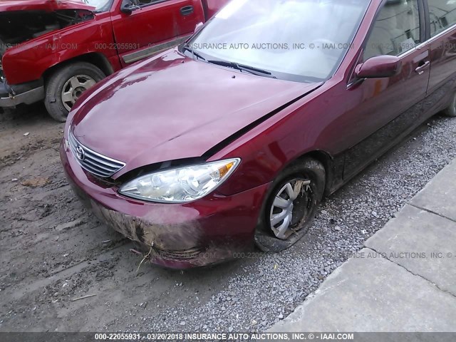 4T1BE32K85U417503 - 2005 TOYOTA CAMRY LE/XLE/SE BURGUNDY photo 6