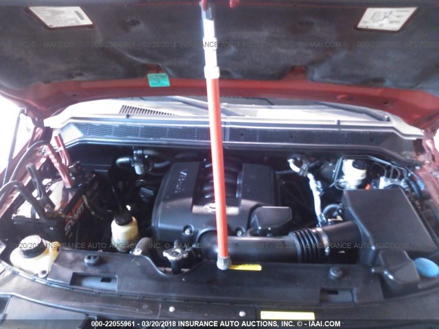 1N6BA07A25N522219 - 2005 NISSAN TITAN XE/SE/LE RED photo 10