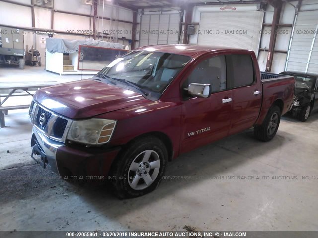 1N6BA07A25N522219 - 2005 NISSAN TITAN XE/SE/LE RED photo 2