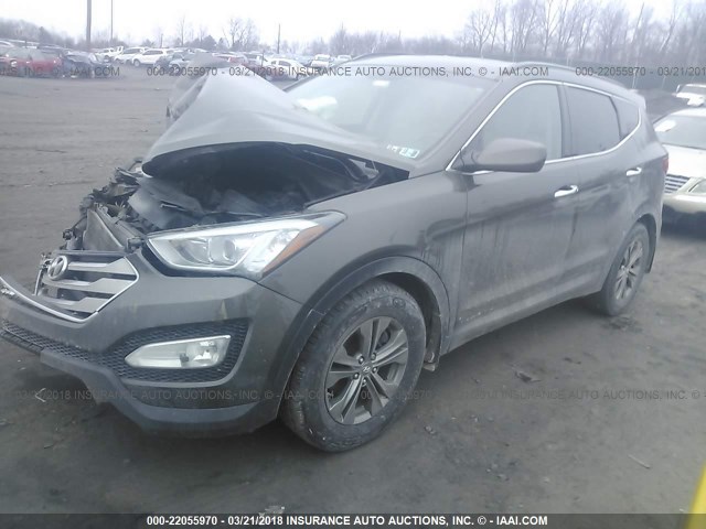 5XYZUDLB8DG113713 - 2013 HYUNDAI SANTA FE SPORT  BROWN photo 2