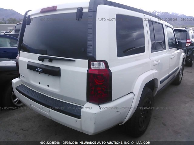 1J8HG48K38C124603 - 2008 JEEP COMMANDER SPORT WHITE photo 4