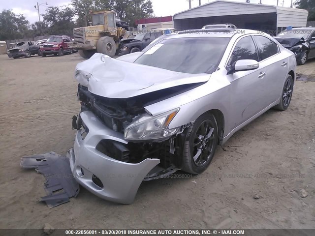 1N4AA5APXCC861172 - 2012 NISSAN MAXIMA S/SV SILVER photo 2