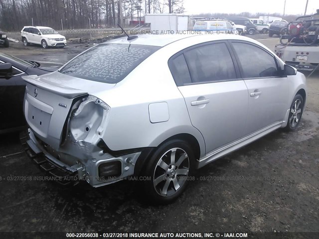 3N1AB6AP6CL653990 - 2012 NISSAN SENTRA 2.0/2.0S/SR/2.0SL SILVER photo 4